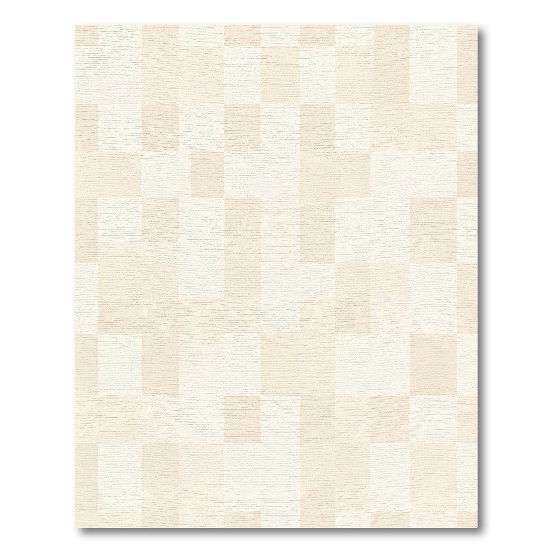 Soft Ivory Geometric Checks Rug