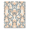 Contemporary Slate Blue And Peach Swirl Rug