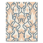 Contemporary Slate Blue And Peach Swirl Rug