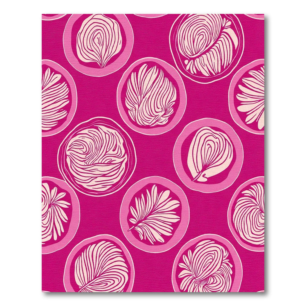 Pink Circles Abstract Botanical Ripples Rug