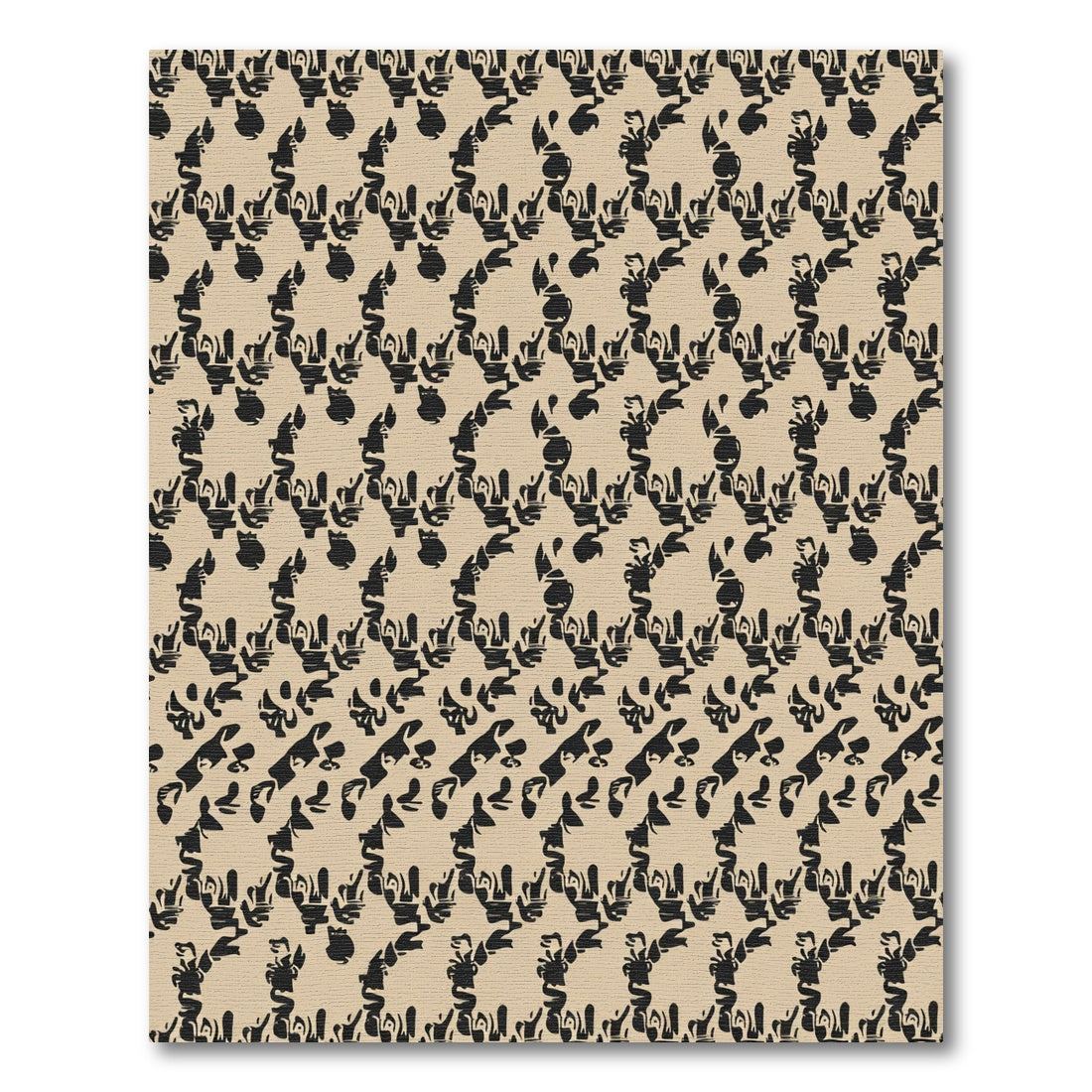 Black Tangle Contemporary All-Over Rug