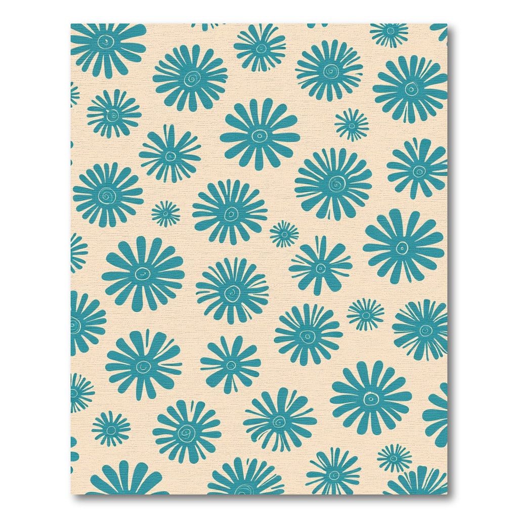 Teal Daisy Scatter Rug