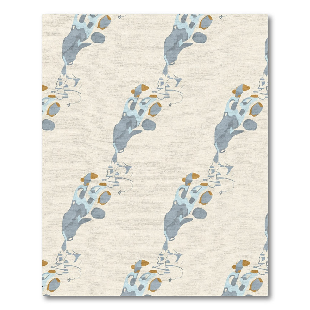 Pale Gray Blue Abstract Ink Splatter Rug