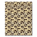 Dark Brown Skull Repeating Pattern Rug