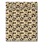 Dark Brown Skull Repeating Pattern Rug