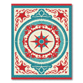 Crimson Teal Starburst Medallion Rug