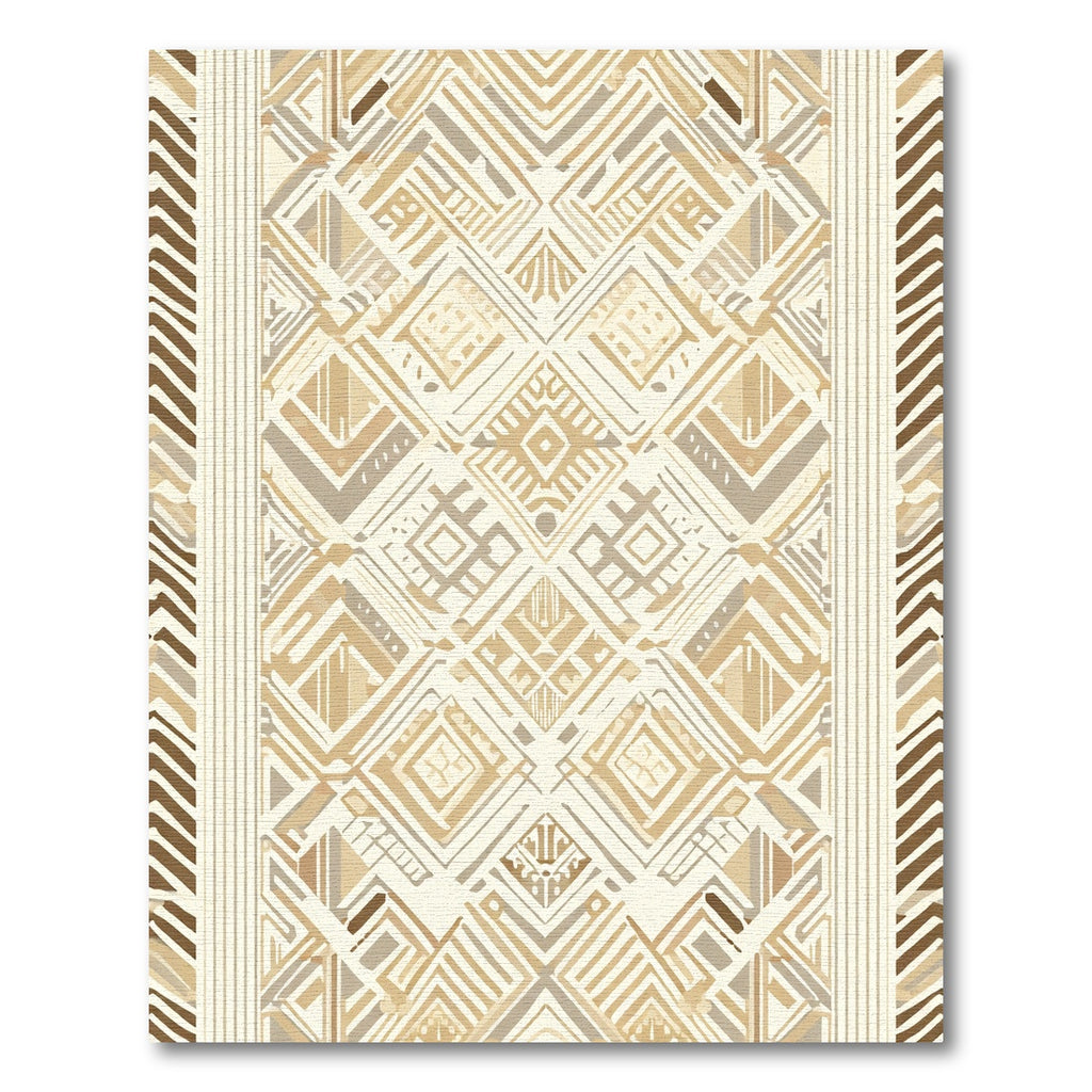 Neutral Geometric Diamond Tribal Rug