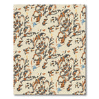 Creme Orange Gray Abstract Floral Swirls Rug