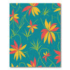 Coral Yellow Floating Floral Vines Rug