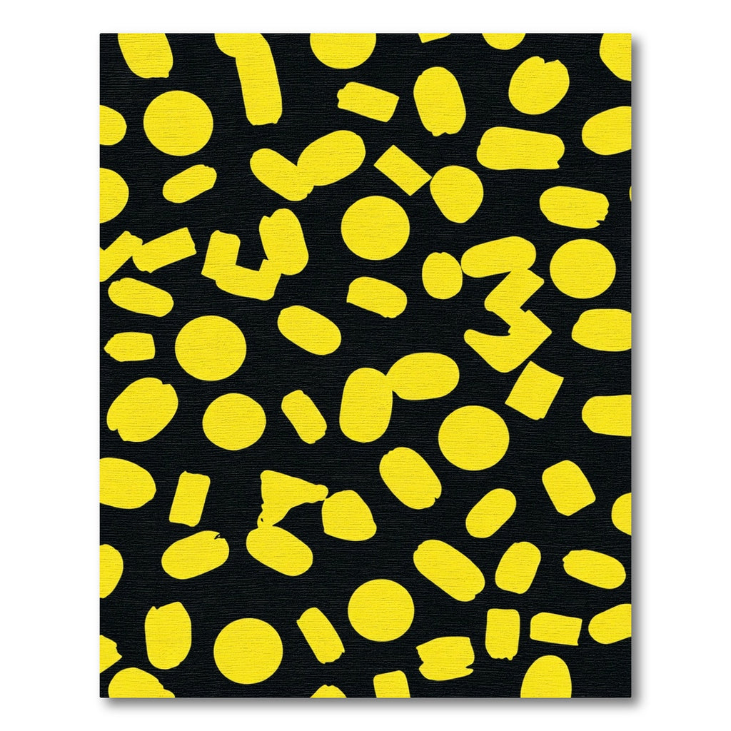Vibrant Yellow Circles and Shapes Rug