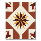 Terracotta Crimson Sunburst Medallion Rug
