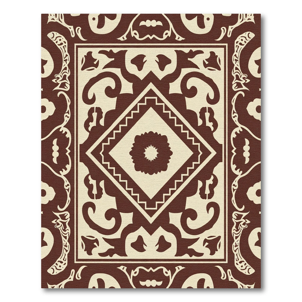 Brown Cream Tribal Medallion Rug
