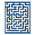 Blue White Geometric Maze Rug