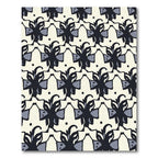 Dark Navy Abstract Floral Brocade Rug