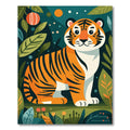 Jungle Tiger With Lush Foliage Scene Rug