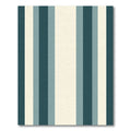 Deep Teal Cream Striped Bands Rug