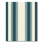 Deep Teal Cream Striped Bands Rug