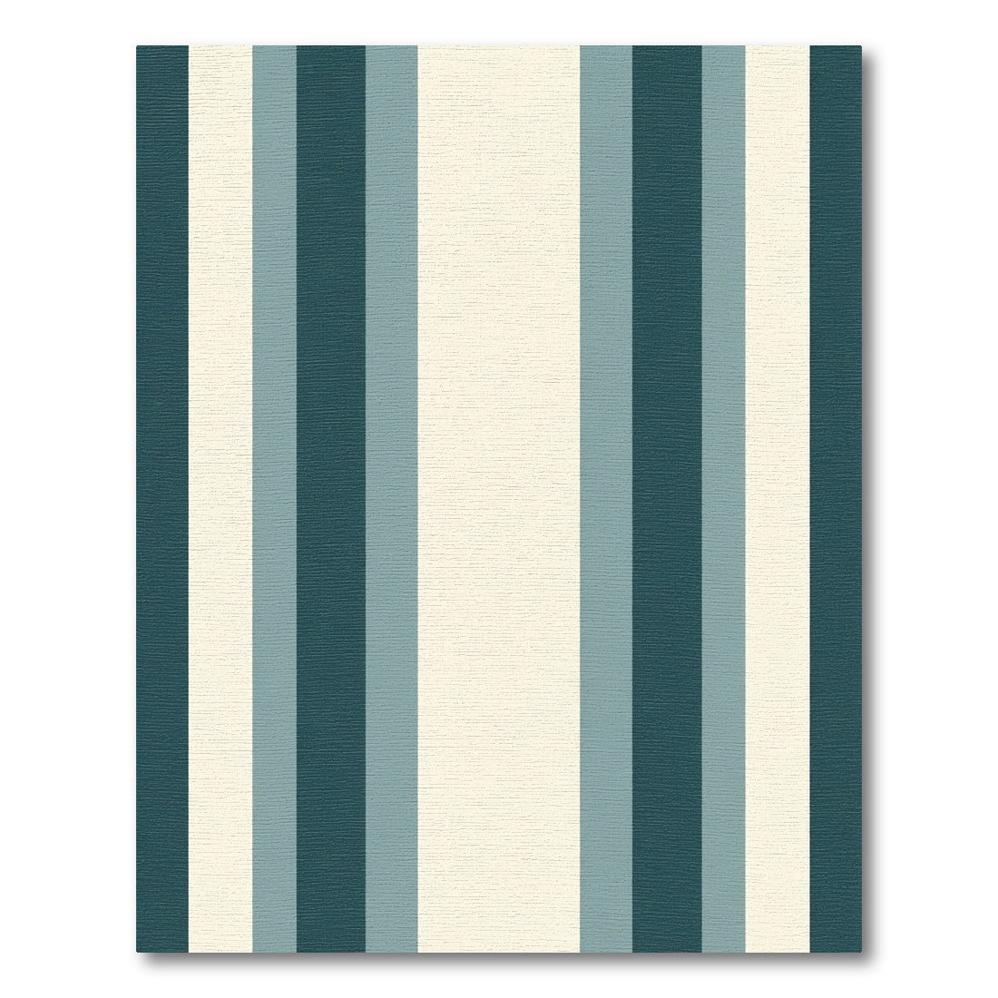Deep Teal Cream Striped Bands Rug