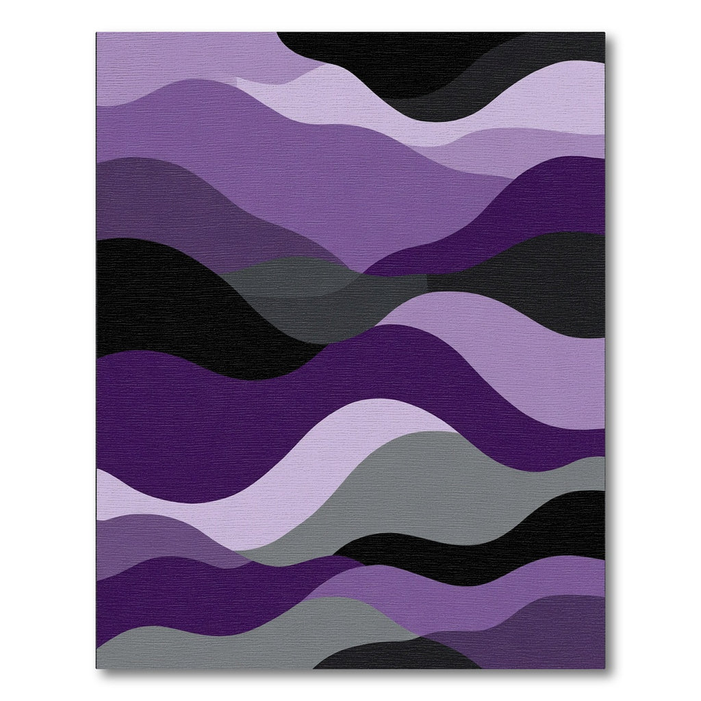 Deep Purple Gradient Abstract Waves Rug