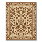 Earthy Tone Floral Medallion Border Rug