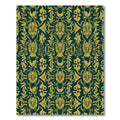 Gilded Teal Damask Floral Flourish Rug