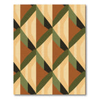 Retro Ochre Diamond Geometric Rug