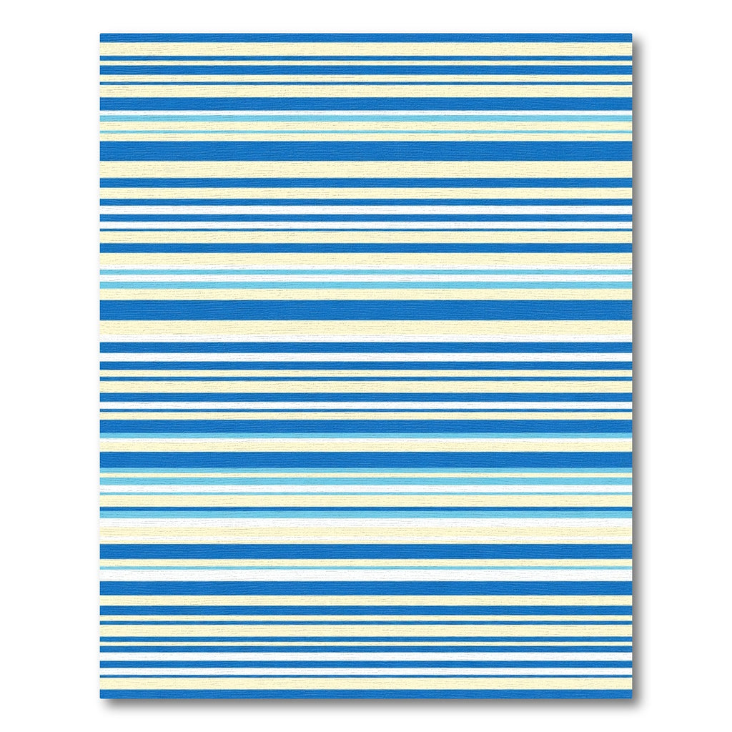 Coastal Blue and Cream Stripe Rug