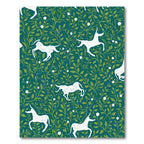 White Unicorn Floral Emerald Garden Rug