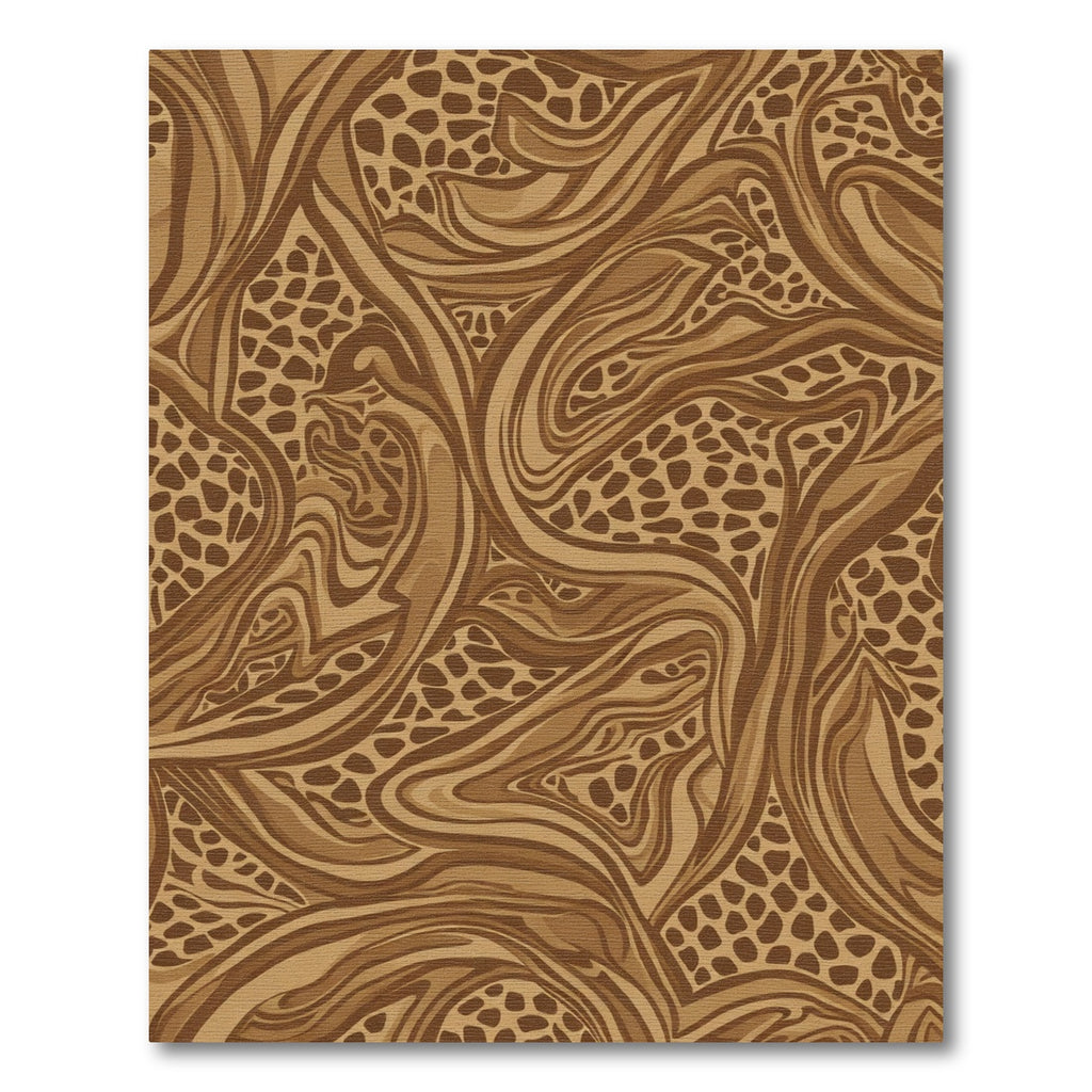 Brown Swirls Animal Print Abstract Rug