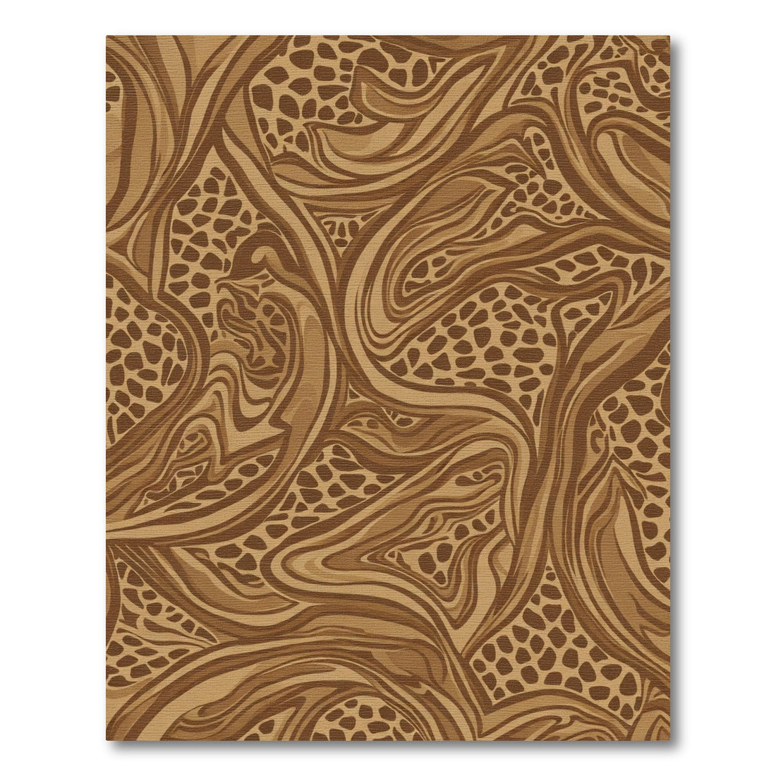Brown Swirls Animal Print Abstract Rug