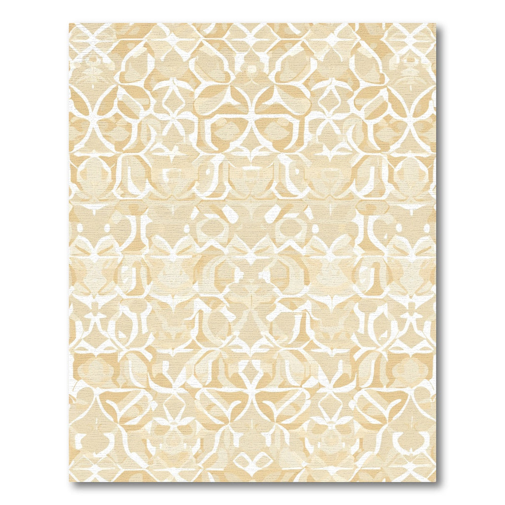 Subtle Ochre Arabesque Symmetry Rug