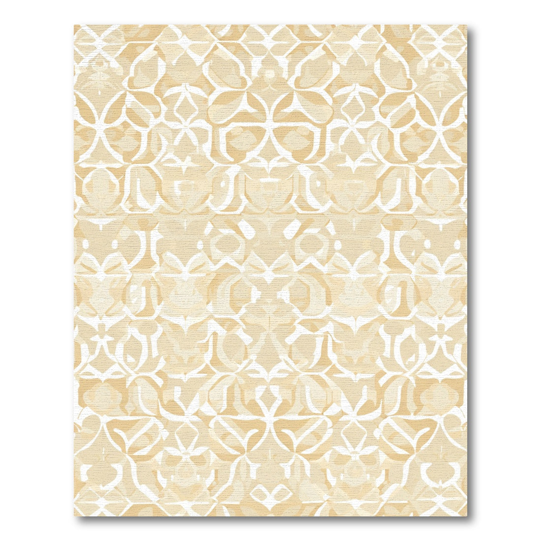 Subtle Ochre Arabesque Symmetry Rug