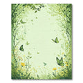 Lush Green Butterflies and Foliage Rug