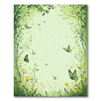 Lush Green Butterflies and Foliage Rug