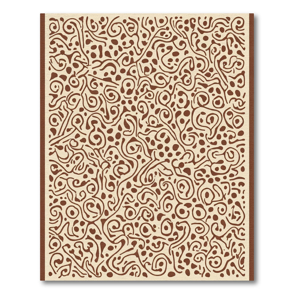 Organic Brown Swirl Dot All Over Rug