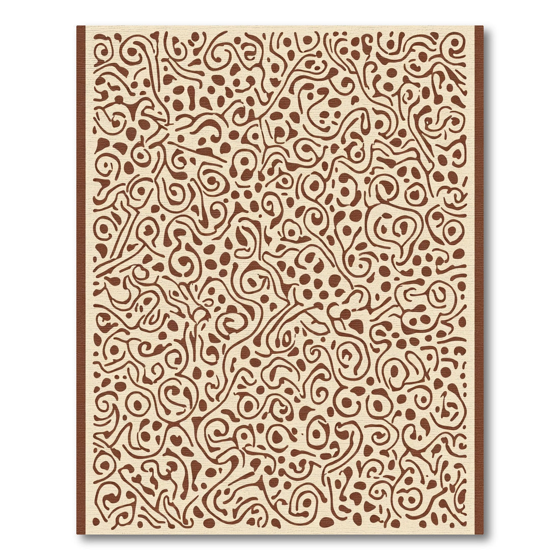 Organic Brown Swirl Dot All Over Rug