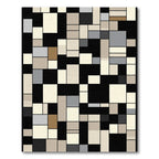 Geometric Block Inlay Neutral Palette Rug