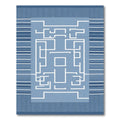 Blue Geometric Labyrinth Abstract Rug