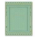 Teal Gold Geometric Arch Border Rug