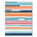 Coral Blue Pink Horizon Stripes Rug