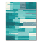 Teal Abstract Geometric Blocks Rug