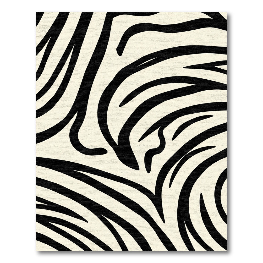 Off White Black Abstract Zebra Stripes Rug