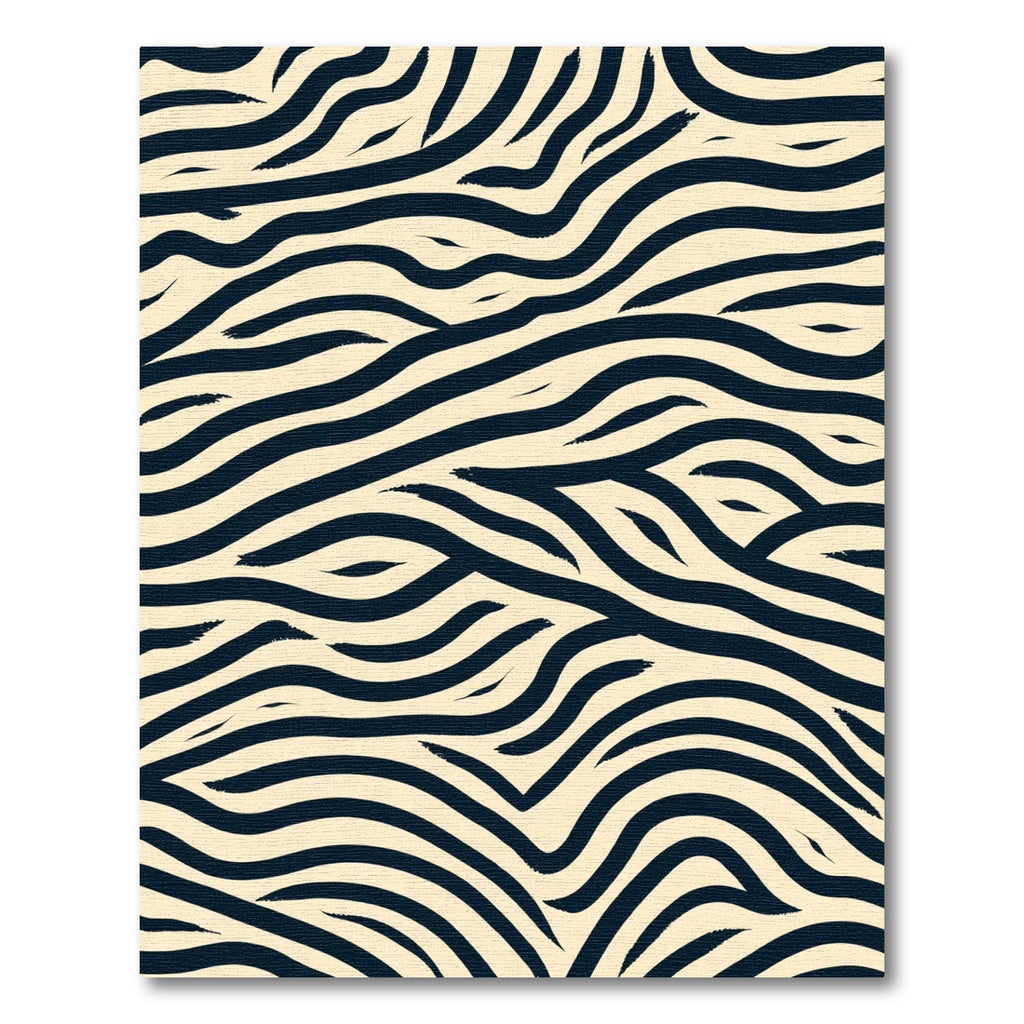 Black Cream Wavy Stripes Rug