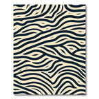 Black Cream Wavy Stripes Rug