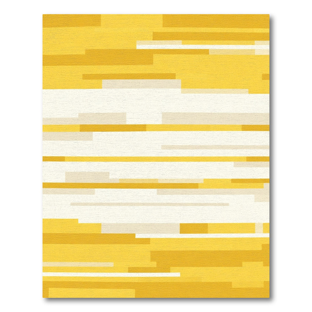 Golden Yellow Horizontal Stripe Rug