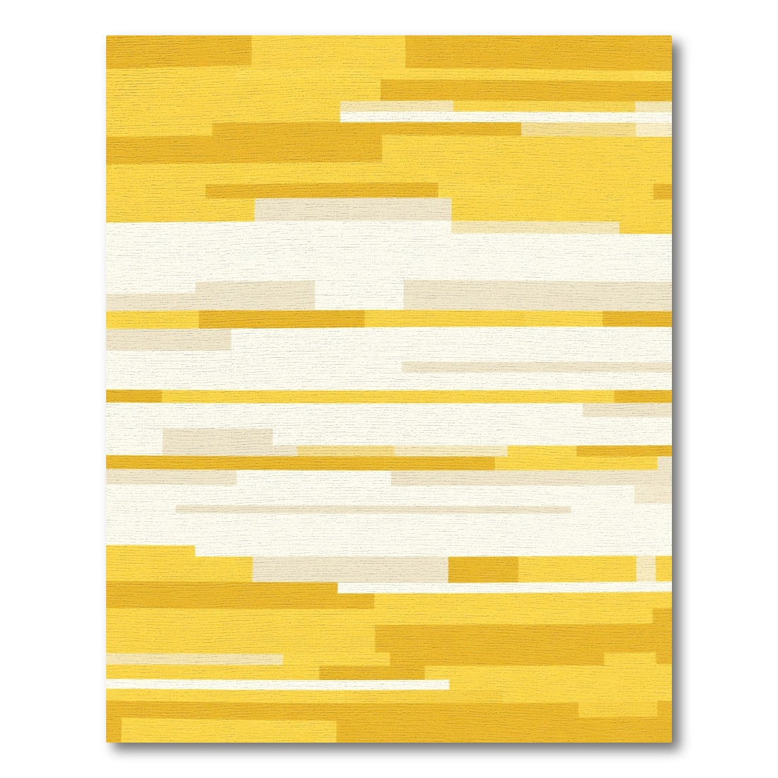 Golden Yellow Horizontal Stripe Rug