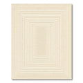 Cream Concentric Rectangle Tunnel Rug