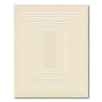 Cream Concentric Rectangle Tunnel Rug