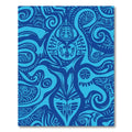 Deep Blue Tribal Tattoo Swirls Rug