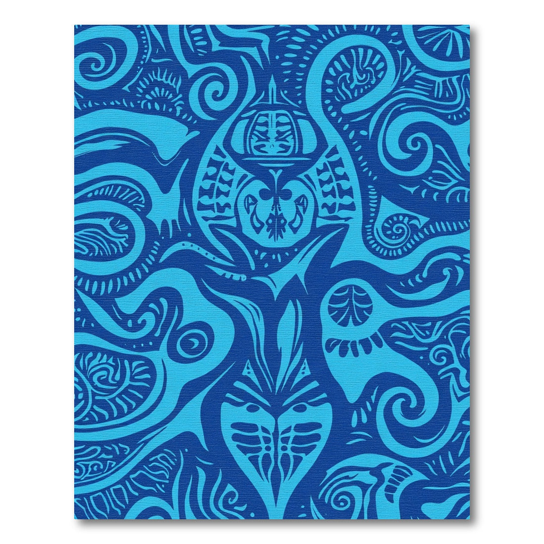 Deep Blue Tribal Tattoo Swirls Rug